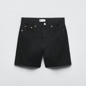 NWT Zara Black Denim Jean Shorts 00